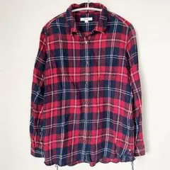 niko and... ニコアンド　シャツ　チェックシャツ　赤　ネルシャツ　4