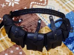 スウェーデン軍 5連 レザーバンダリア カオスポーチPUNK HARDCORE