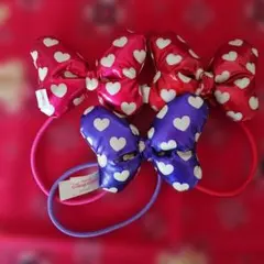 東京ディズニーリゾート　ミニー　リボンポニー ヘアゴム　ハート柄