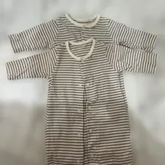 ストライプ柄ツーウェイ・ドレスオール 50-60cm 双子