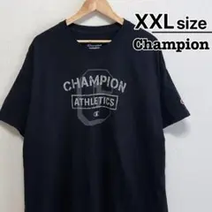 Champion　Tシャツ　XXL　ブラック　プリント　ロゴ　半袖　USA古着