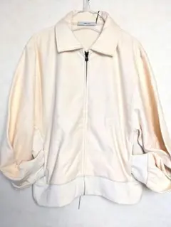 未使用　裏毛zipブルゾンアイボリー色 　М