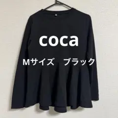 coca エンボス 長袖裾フレアトップス M