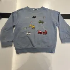 Familiar 車刺繍 水色トレーナー