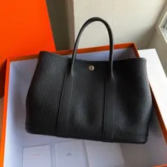 極上 エルメス ガーデンパーティーPM トートバッグ ダークブラウン 