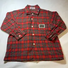 日本製 MIKIHOUSE ミキハウス 赤 チェック柄 長袖シャツ 100