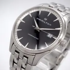 75 稼動 Hamilton時計 メンズ JAZZMASTER ブラック　デイトのサムネイル