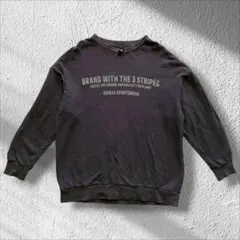 ◆アディダス　トレーナー　スウェット　 ロゴ　コットン　グレー　L