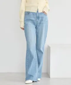 セルフカットフレアデニムパンツ　earthmusic&ecology