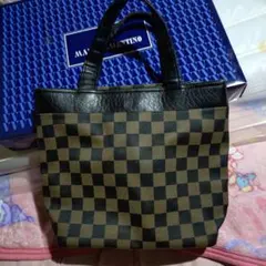 シックな黒地に茶色柄 トートバッグ