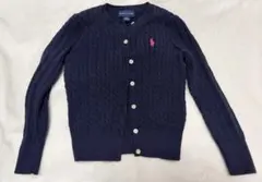 RALPH LAUREN ケーブルニット カーディガン ネイビー　115サイズ