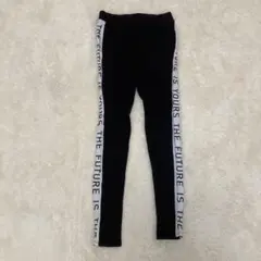 H&M ブラック スパッツ サイドプリント