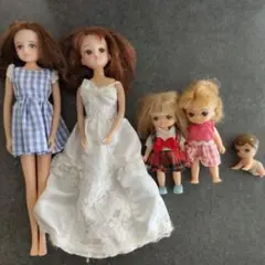 リカちゃん人形 ミキちゃんマキちゃん お母さん 赤ちゃん 5体セット 服付き