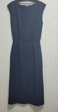 ロングワンピース　シンプル　ネイビー　ドレス　入学式　卒園式　卒業式　謝恩会