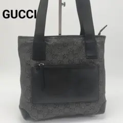 極美品✨️グッチ　トートバッグ　ブラック　黒　GG柄