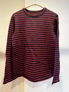 Mila Owen ネイビー/レッド ストライプ長袖Tシャツ M