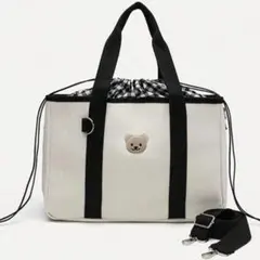 【新品】バイカラー　キャンバス　くまさん　トートバッグ　マザーズバッグ　大容量