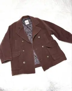 Scoop Mサイズ　ダークブラウン ダブルブレスト ピーコート