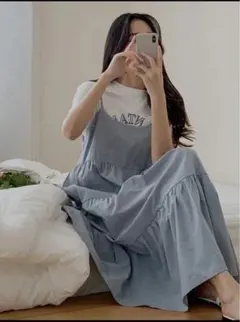 キャミワンピ　ティアード　ワンピース