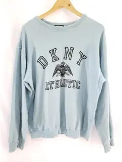 DKNY カレッジロゴ トレーナー カットソー ライトブルー Lサイズのサムネイル