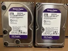 WDPurple 2TB HDD WD20PURZ WD22PURZ 2台セット