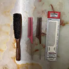 豚毛ブラシとコームセット