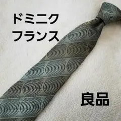 ★ドミニクフランス 幾何学模様 ネクタイ 緑と黒 送料込み