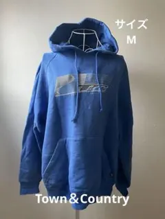 期間限定値下中 Town＆Country パーカー トレーナー メンズ 青 M