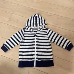 KRN HOUSE ボーダー ジップアップパーカー 90cm