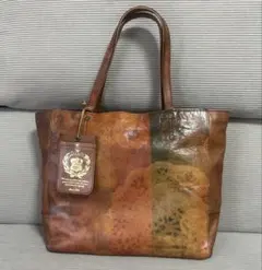美品 Dakota ダコタ チーザレ 寄木細工パッチワークレザートートバッグ 