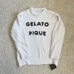 ジェラートピケ　ロゴニット セーター ジェラピケ タグ付き 新品 ホワイト　L