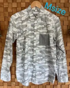 Inherit ホワイトカモフラボタンシャツ【迷彩】