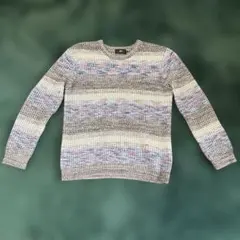 AZUL グレー/マルチカラー ニットセーター