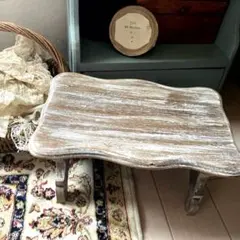 リュバンシュ 机テーブル アンティーク 猫脚 リボンモチーフ 姫系 白