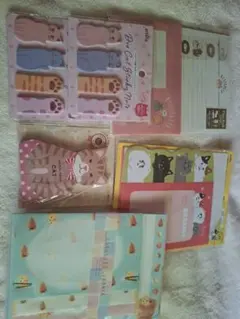 猫ちゃん　便箋　付箋　レターセットまとめ売り