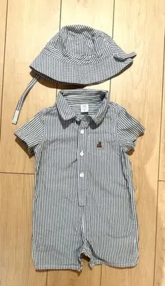 baby GAP ストライプロンパースと帽子セット 12-18 months