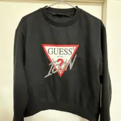 GUESS icon ブラック クロップドスウェット M