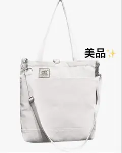 【美品✨】トートバッグ ショルダーバッグ A4 大きめ キャンバス 　ホワイト