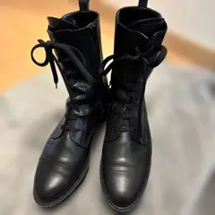 Diana ブラック レースアップブーツ25