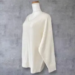 ●美品◆スローブイエナ◆ ソフトラムナイロンVネックプルオーバー