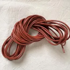 ★半端★〖 革紐 サドルブラウン 太さ3㎜ 〗8ｍ 丸紐 牛革 レザー