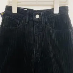BLUE WAY 太畝コーデュロイパンツ　ワイドストレート　ブラック　ビンテージ