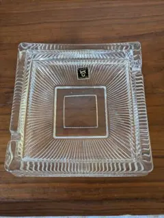 【美品】カガミクリスタル KAGAMI CRYSTAL 灰皿 スクエア 昭和のサムネイル