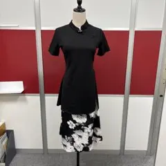 キャミソールワンピース 花柄 モノトーン ロング丈XS-S