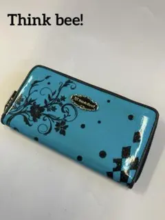 Think Bee! シンクビー 長財布 水色 黒 花柄のサムネイル