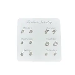 ピアスセット 6ペア ファッションジュエリー ハート 星 スター シルバー