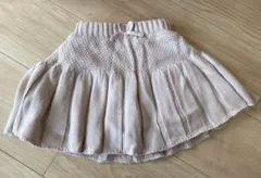 バースデイ フリルニットスカートショートパンツ付き 90cm ピンク