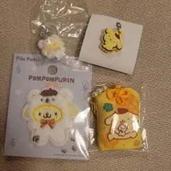 ポムポムプリン シークレットお守り風根付け &ダブルチャーム&ふわふわスノー