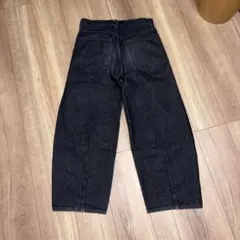 ダークデニム ワイドレッグパンツ ハイウエスト