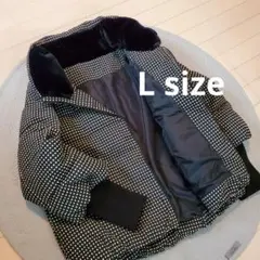 美品 ドット柄 スタンドカラー ダウン90% フェザー10% ダウンジャケット